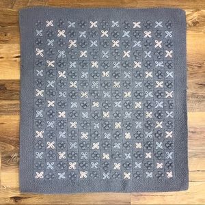 Vintage boho hand-knit tapestry blanket